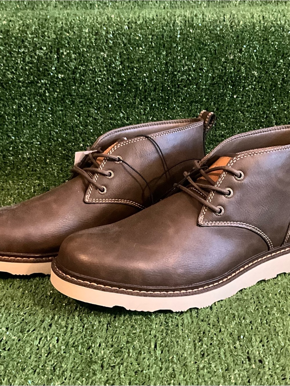 Buffalo David Bitton Dark Brown Chukka Boots with White Sole